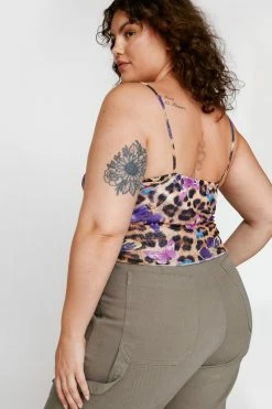 Plus Size Butterfly Leopard Print Mesh Cami Top 6 Plus Size Butterfly Leopard Print Mesh Cami Top -Nasty Gal Sales Store Sales womens animal plus size butterfly leopard print mesh cami top 2
