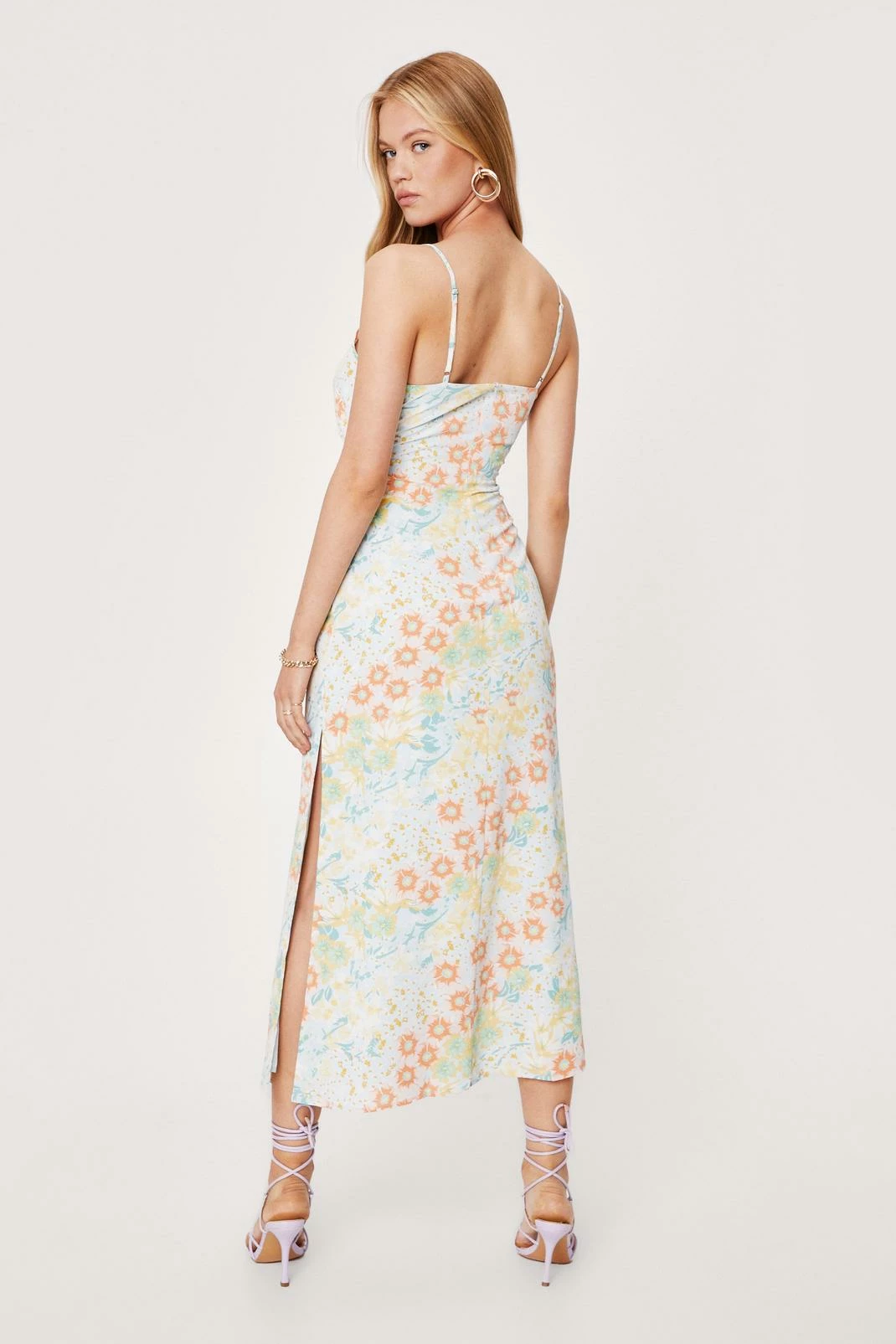 Floral Print Tie Front Midi Dress 3 Floral Print Tie Front Midi Dress - Image 3