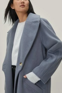 Wool Blend Oversized Duster Coat