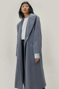 Wool Blend Oversized Duster Coat -Nasty Gal Sales Store Sales womens baby20blue wool blend oversized duster coat 3