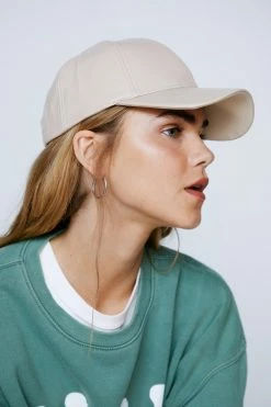 Faux Leather Baseball Cap 7 Faux Leather Baseball Cap -Nasty Gal Sales Store Sales womens beige faux leather baseball cap 1 3