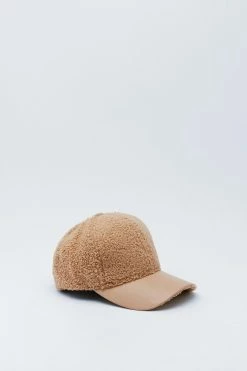 Alternative view of Shearling And Faux Leather Baseball Cap
