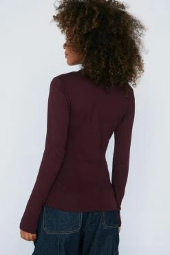 Crew Neck Long Sleeve Top -Nasty Gal Sales Store Sales womens berry crew neck long sleeve top 2
