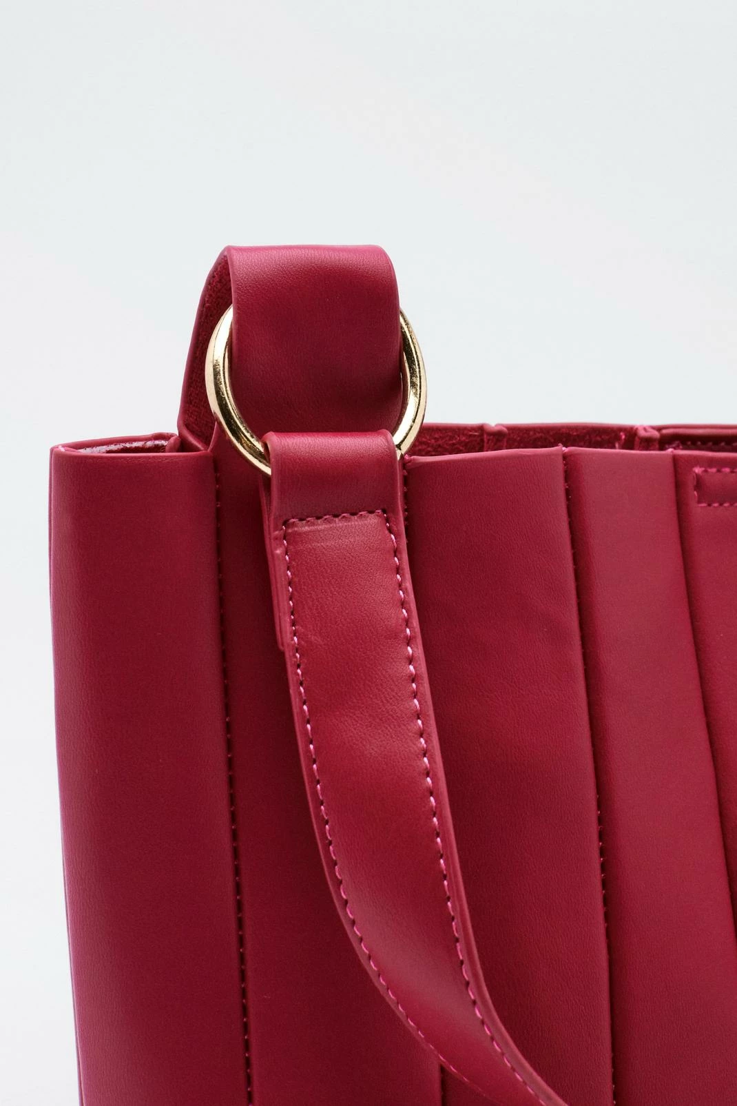 Faux Leather Structured Shoulder Bag 3 Faux Leather Structured Shoulder Bag - Image 3