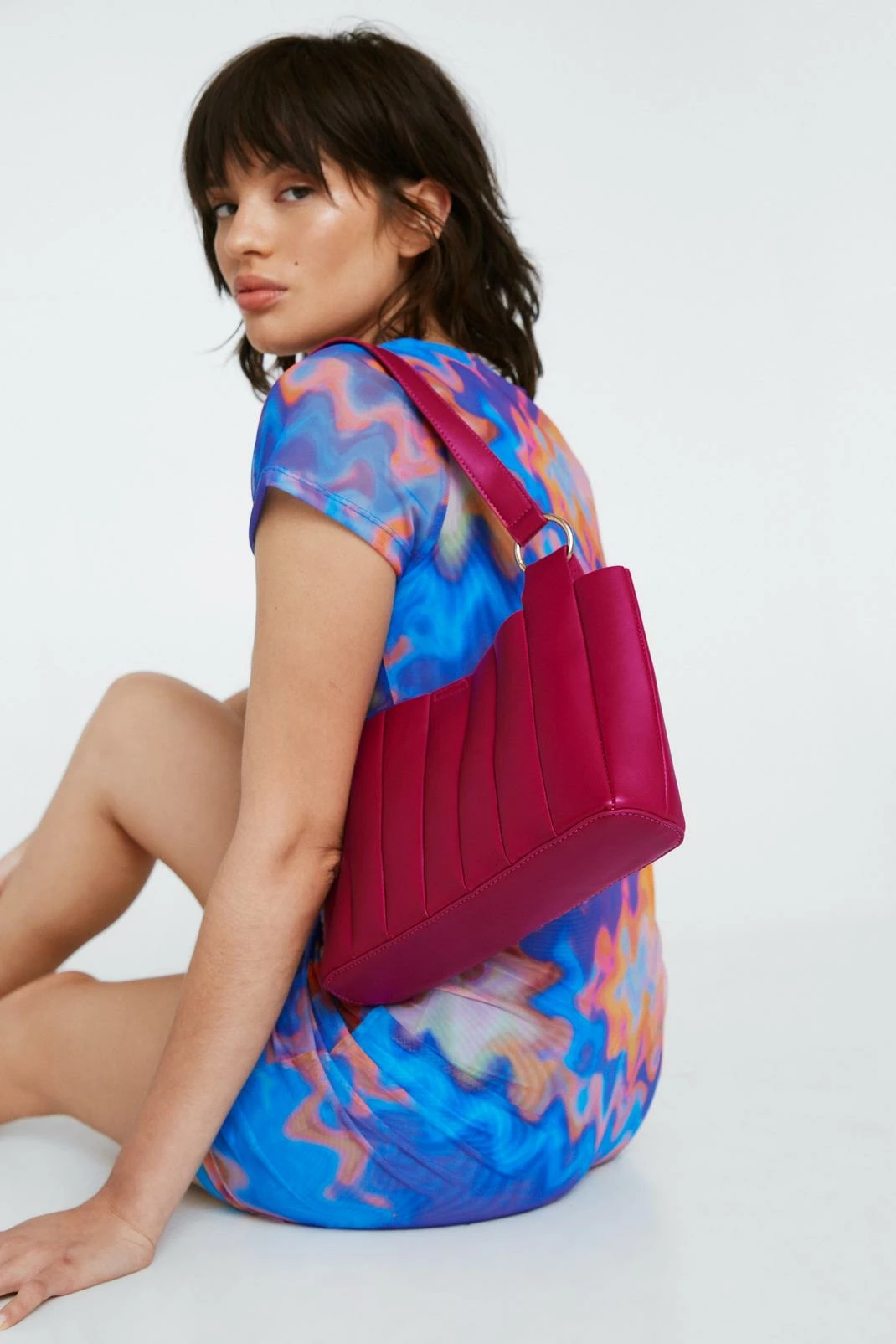 Faux Leather Structured Shoulder Bag 4 Faux Leather Structured Shoulder Bag - Image 4