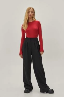 Petite Recycled Knitted High Leg Bodysuit