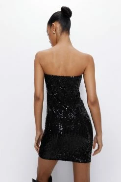 Bandeau Sequin Mini Dress 9 Bandeau Sequin Mini Dress -Nasty Gal Sales Store Sales womens black bandeau sequin mini dress 5
