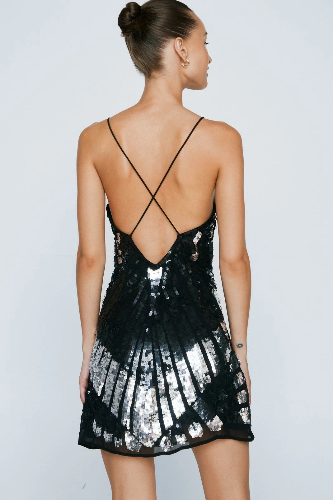 Butterfly Sequin Embellished Mini Dress 3 Butterfly Sequin Embellished Mini Dress - Image 3