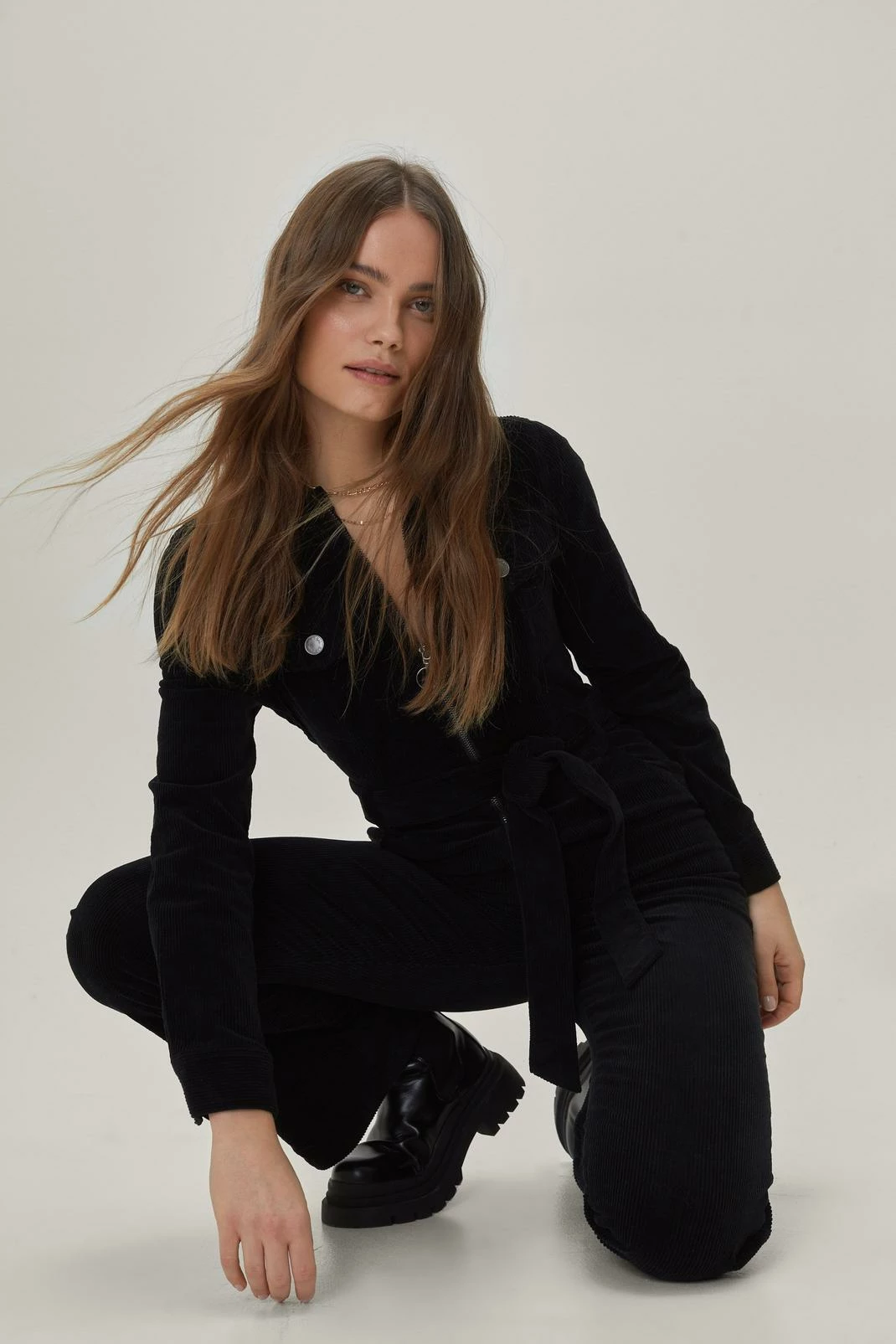 Cord Long Sleeve Zip Front Jumpsuit 5 Cord Long Sleeve Zip Front Jumpsuit - Image 5
