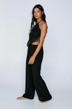 Crinkle Wide Leg Cover Up Pants