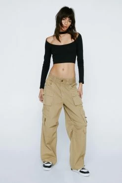 Cut Out Funnel Neck Long Sleeve Top