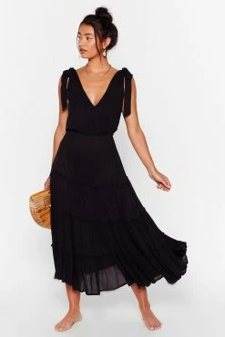 Cut Ties Cover-Up Midi Dress 7 Cut Ties Cover-Up Midi Dress -Nasty Gal Sales Store Sales womens black cut ties cover up midi dress 3