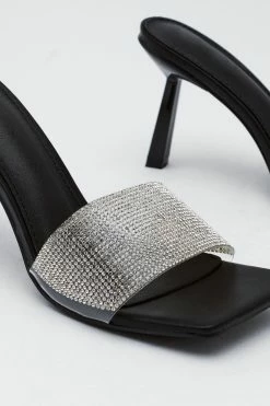 Diamante Heeled Mule -Nasty Gal Sales Store Sales womens black diamante heeled mule 1 2