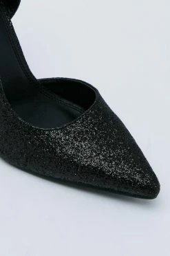 Embellished Glitter Strappy Court Heel -Nasty Gal Sales Store Sales womens black embellished glitter strappy court heel 1 2