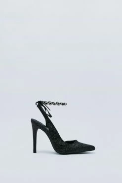 Alternative view of Embellished Glitter Strappy Court Heel