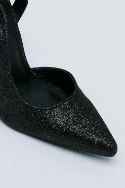 Embellished Glitter Strappy Court Heel -Nasty Gal Sales Store Sales womens black embellished glitter strappy court heel 1 6