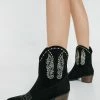 Embroidery Detail Ankle Western Boots