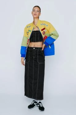 Exposed Stitch Twill Bandeau Corset Top 10 Exposed Stitch Twill Bandeau Corset Top -Nasty Gal Sales Store Sales womens black exposed stitch twill bandeau corset top