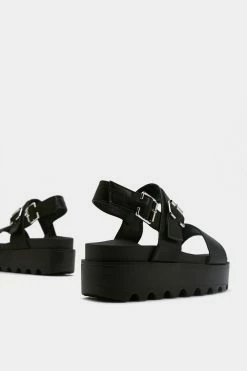 Alternative view of Faux Leather Buckle Platform Sandals