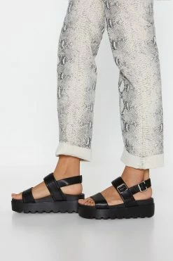 Faux Leather Buckle Platform Sandals 7 Faux Leather Buckle Platform Sandals -Nasty Gal Sales Store Sales womens black faux leather buckle platform sandals 3
