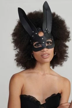 Faux Leather Bunny Mask -Nasty Gal Sales Store Sales womens black faux leather bunny mask 3