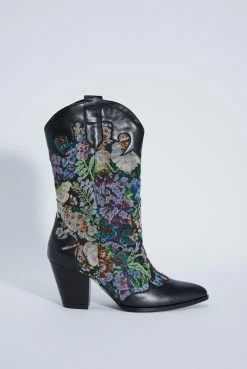 Alternative view of Faux Leather Floral Embriodered Wetsern Boot