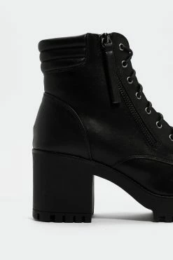 Faux Leather Heeled Biker Boots 6 Faux Leather Heeled Biker Boots -Nasty Gal Sales Store Sales womens black faux leather heeled biker boots 2