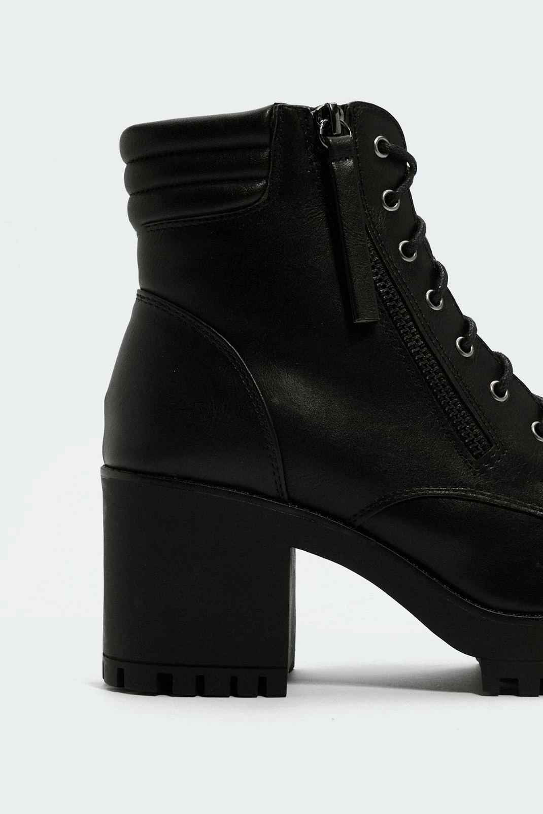 Faux Leather Heeled Biker Boots 3 Faux Leather Heeled Biker Boots - Image 3