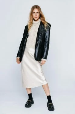 Faux Leather Oversized Blazer -Nasty Gal Sales Store Sales womens black faux leather oversized blazer