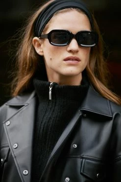 Alternative view of Faux Leather Oversized Cropped Biker Jacket
