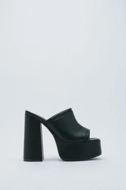 Alternative view of Faux Leather Platform Mules