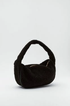Faux Shearling Grab Bag 11 Faux Shearling Grab Bag -Nasty Gal Sales Store Sales womens black faux shearling grab bag 1