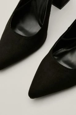 Faux Suede Strappy Block Heel Court Shoes -Nasty Gal Sales Store Sales womens black faux suede strappy block heel court shoes 2