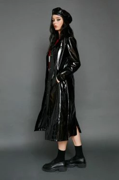 Alternative view of Faux Vinyl Longline Coat