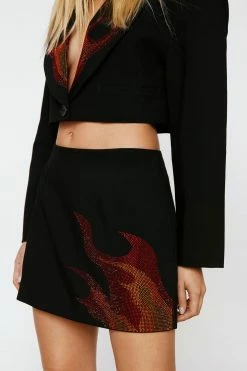 Alternative view of Flame Studded Diamante Skirt