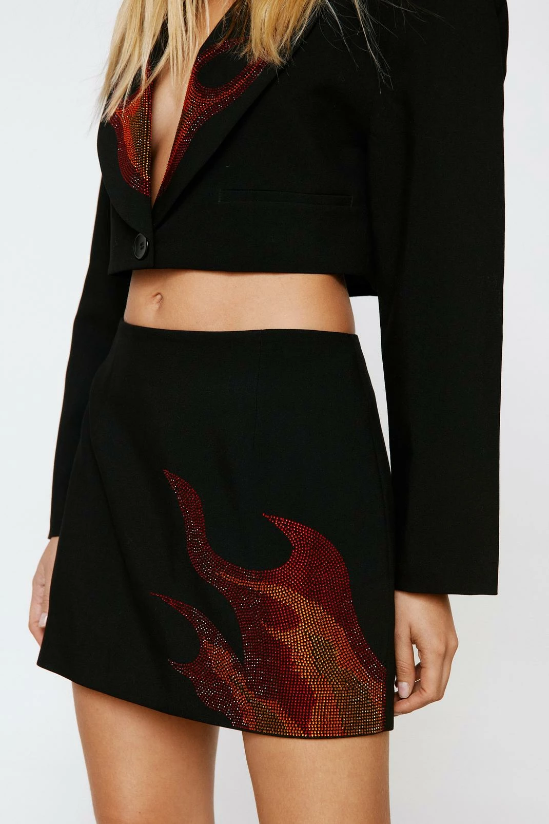 Flame Studded Diamante Skirt 2 Flame Studded Diamante Skirt - Image 2
