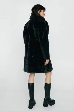 Fluffy Faux Fur Coat 6 Fluffy Faux Fur Coat -Nasty Gal Sales Store Sales womens black fluffy faux fur coat 2