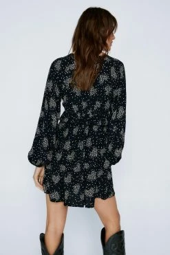 Heart Print Mini Skater Dress -Nasty Gal Sales Store Sales womens black heart print mini skater dress 2