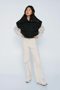 High Collar Puffer Zip Through Body Warmer