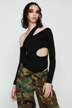 Knitted One Shoulder Bodysuit