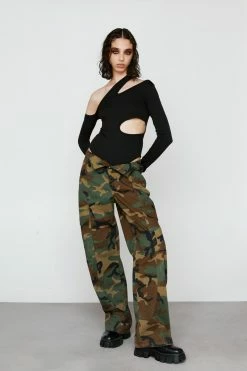 Knitted One Shoulder Bodysuit -Nasty Gal Sales Store Sales womens black knitted one shoulder bodysuit 3