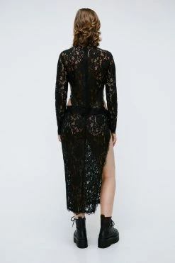 Alternative view of Lace Cut Out High Neck Dress