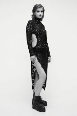 Lace Cut Out High Neck Dress 6 Lace Cut Out High Neck Dress -Nasty Gal Sales Store Sales womens black lace cut out high neck dress 2