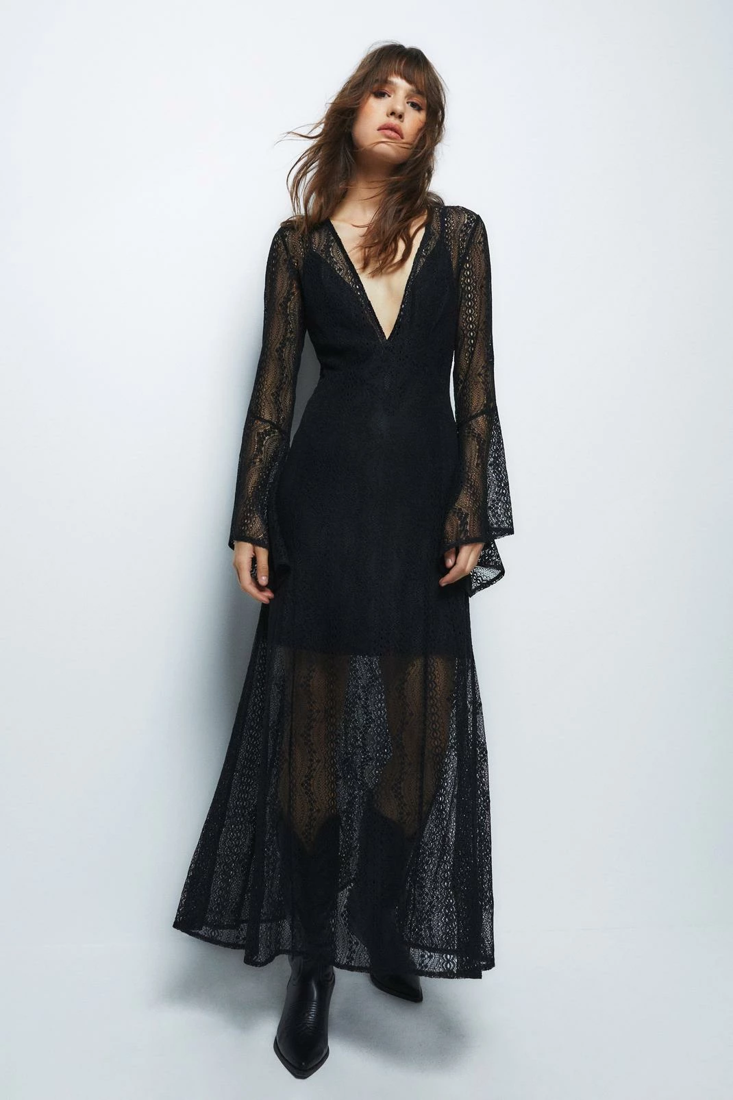 Lace Plunge Maxi Dress 2 Lace Plunge Maxi Dress - Image 2