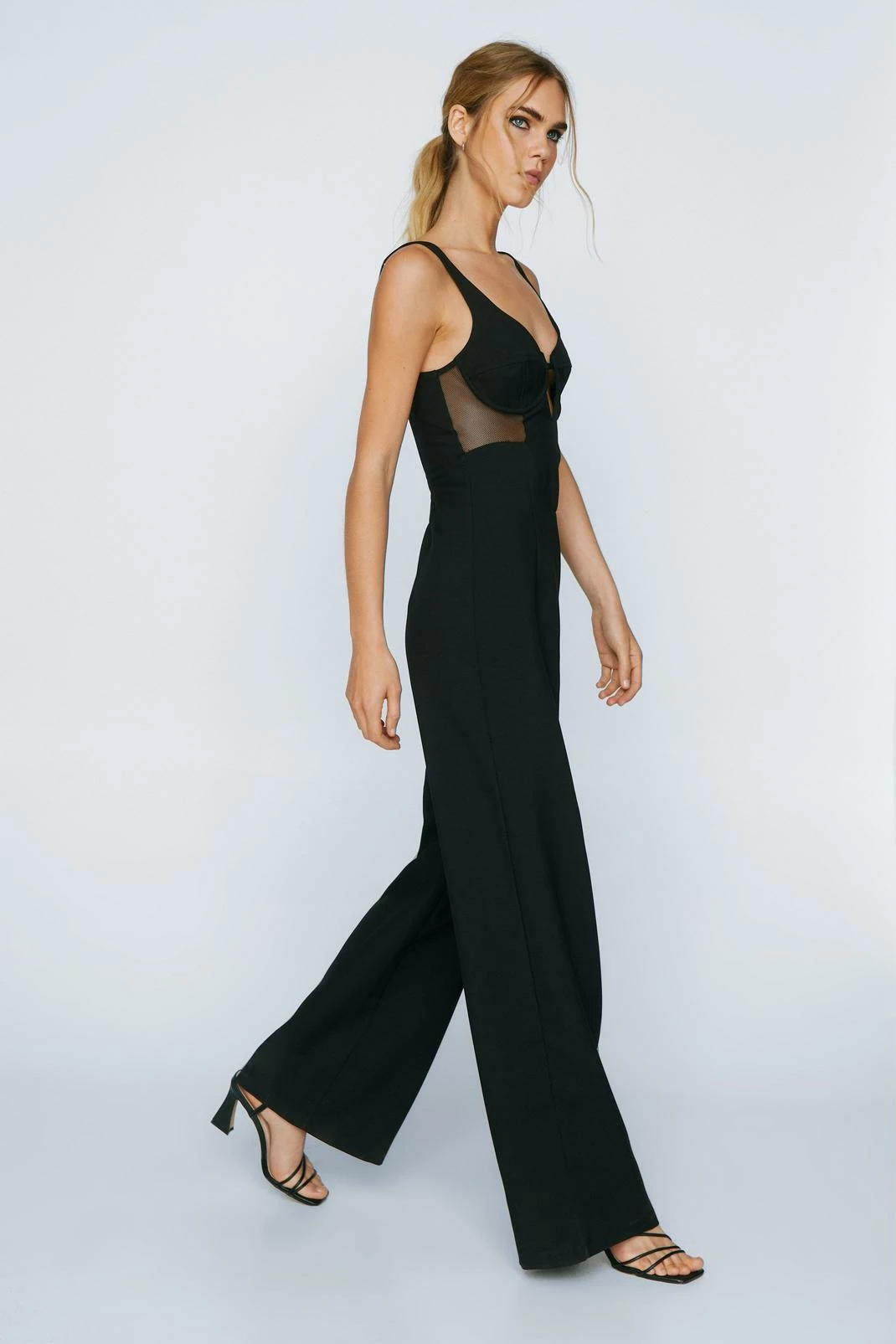 Mesh Insert Tailored Bandeau Jumpsuit 2 Mesh Insert Tailored Bandeau Jumpsuit - Image 2