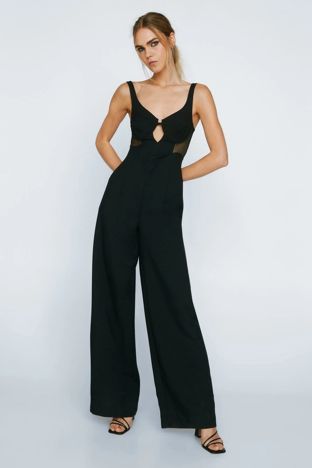 Mesh Insert Tailored Bandeau Jumpsuit 4 Mesh Insert Tailored Bandeau Jumpsuit - Image 4