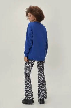 Monochrome Zebra Kick Flare Pants -Nasty Gal Sales Store Sales womens black monochrome zebra kick flare pants 2