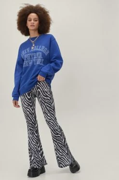 Monochrome Zebra Kick Flare Pants