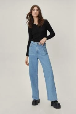 Notch Neck Ribbed Knitted Bodysuit