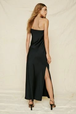 One Shoulder Maxi Slip Dress -Nasty Gal Sales Store Sales womens black one shoulder maxi slip dress 9